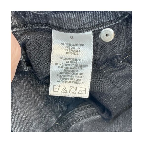 Aeropostale Straight & Pencil Skirt Women's 0 Black Denim Stretch Distressed - Picture 3 of 7